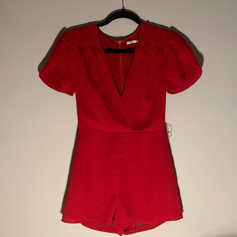 Kimchi Blue red faux wrap romper size 0